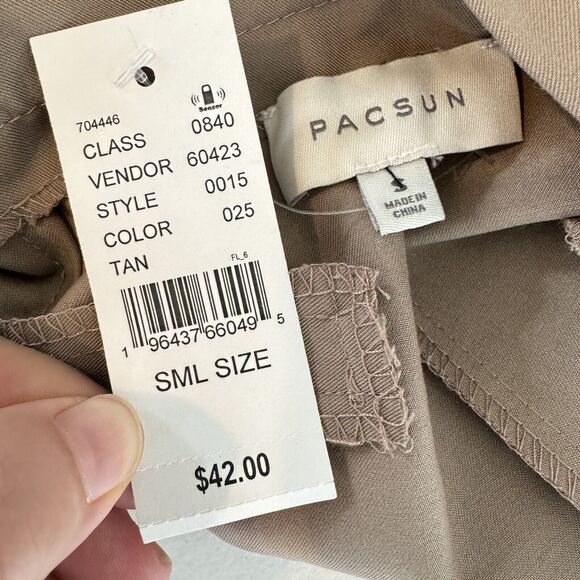 PacSun Pleated Skort Size S Brown Mini Academia Schoolgirl Goth Grunge Stretch - Picture 7 of 9